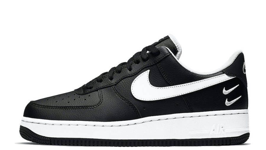 nike air force 1 low black with white swoosh