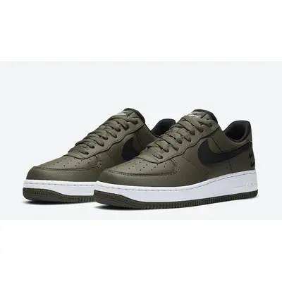 Pre-owned Nike Air Force 1 '07 Lv8 White Black Olive Double Swoosh Ct2300- 300 Men Sz 8