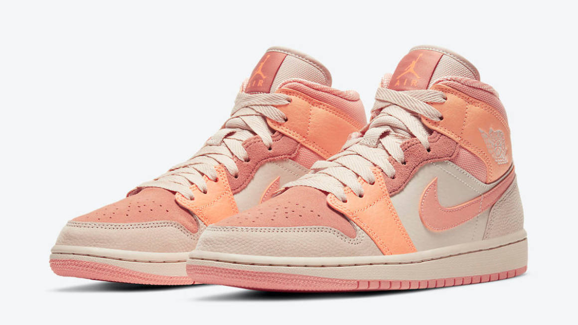 pink and peach jordans