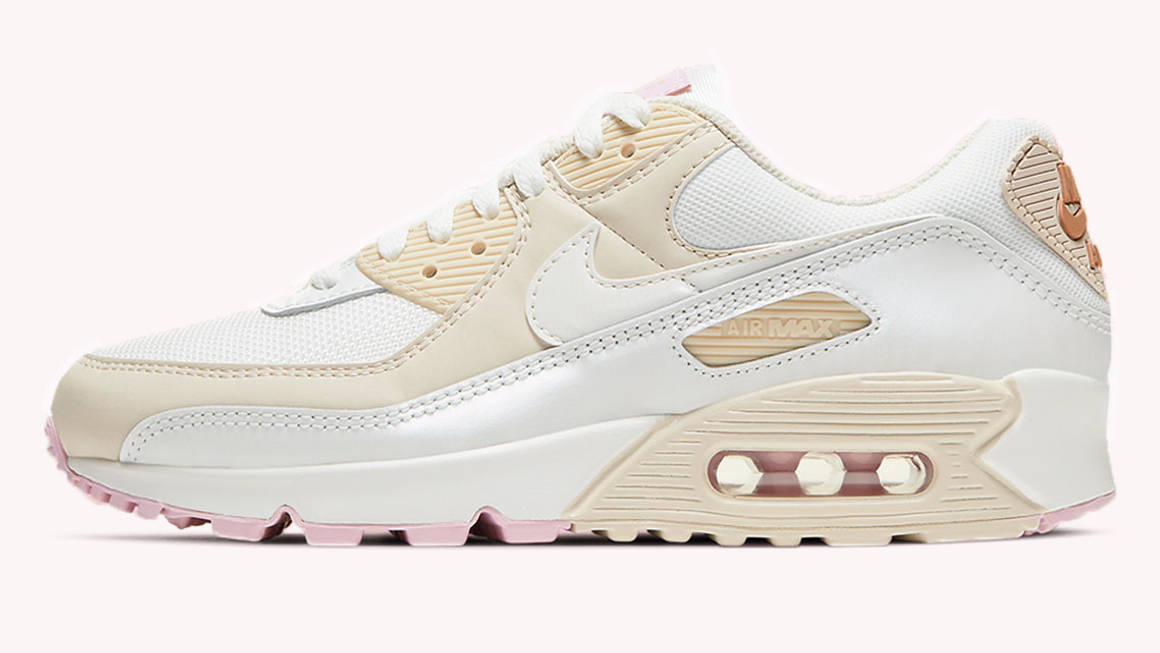white and pink air max 90
