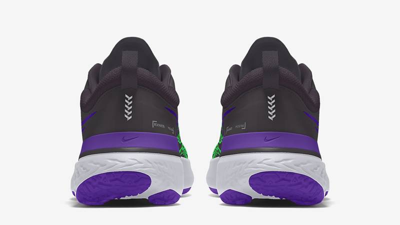 Nike React Miler Shield By You Black Purple Back