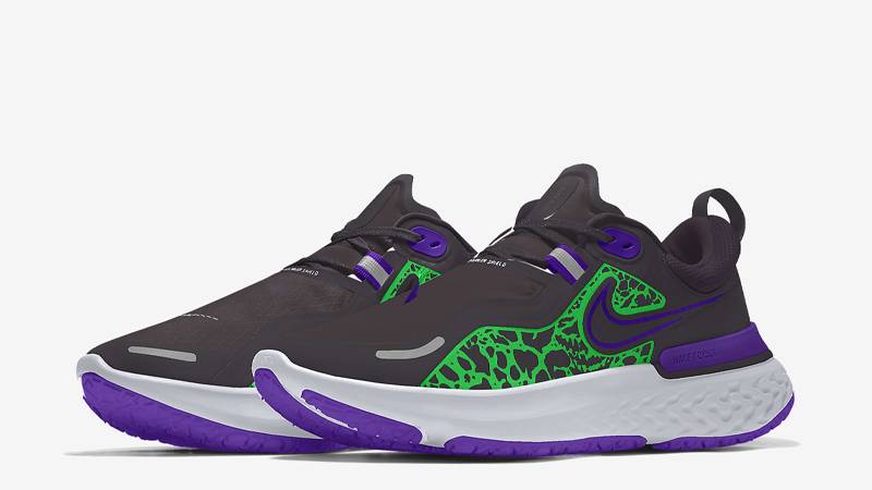 Nike React Miler Shield By You Black Purple Front