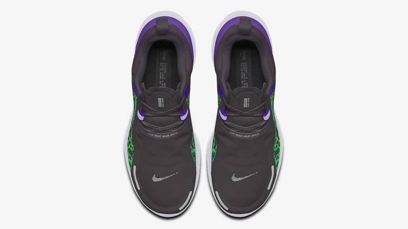 Nike React Miler Shield By You Black Purple Middle
