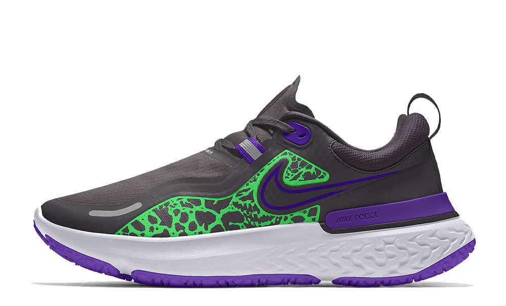 Nike React Miler Shield By You Black Purple