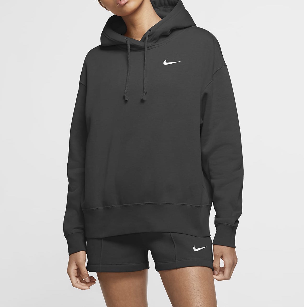 Nike Sportswear Fleece Hoodie Black White