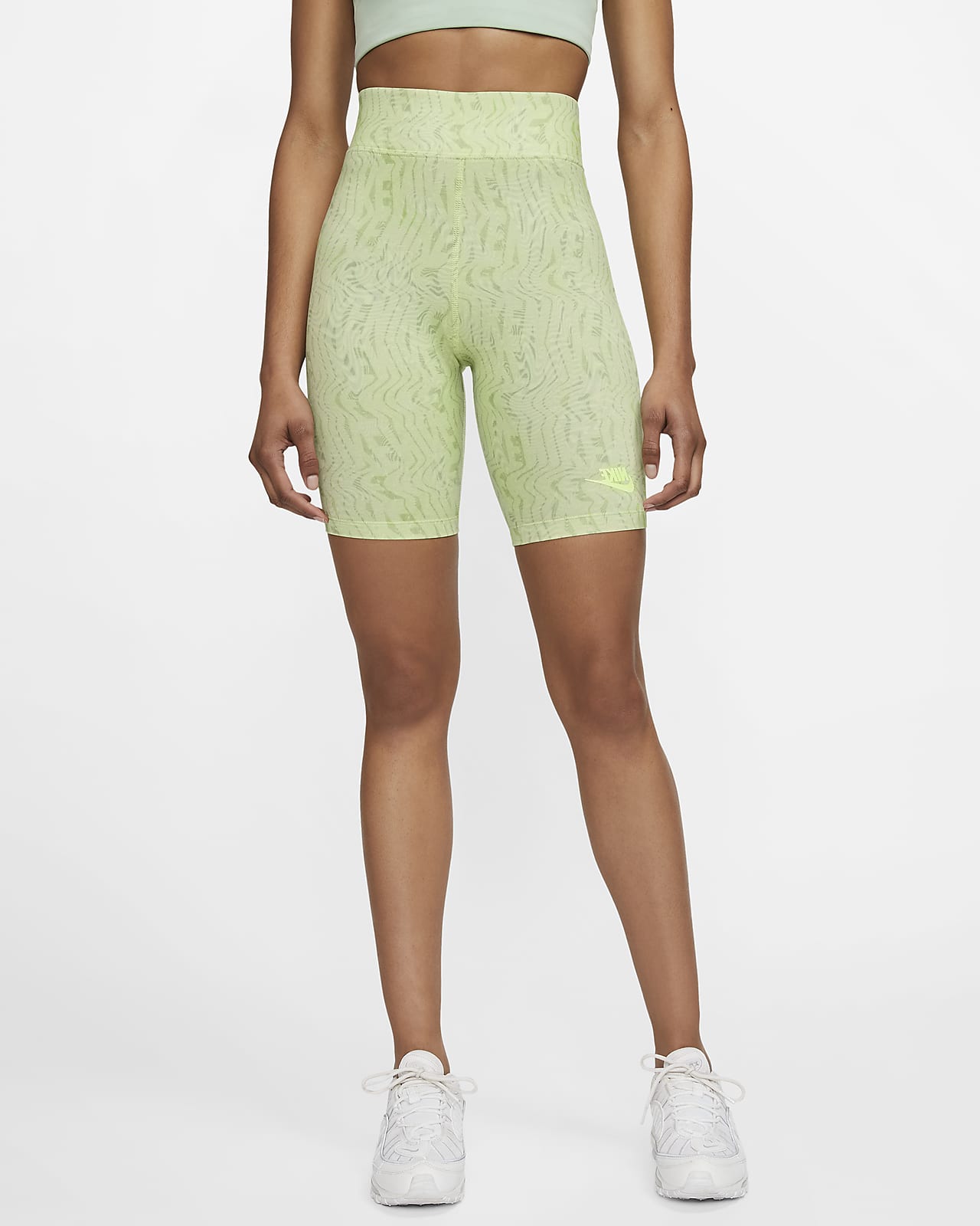 Nike Sportswear Printed Bike Shorts Green