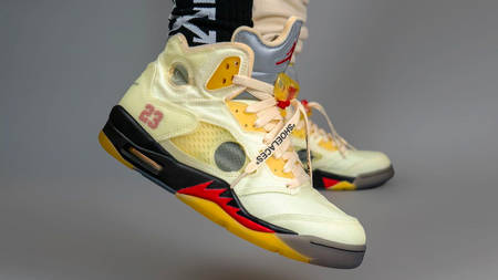 The Off-White x Air Jordan 5 "Sail" Finally Gets a Release Date!