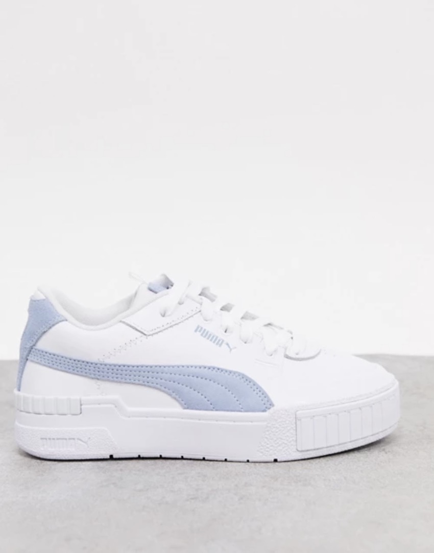 Puma Cali Sport trainers in white and blue