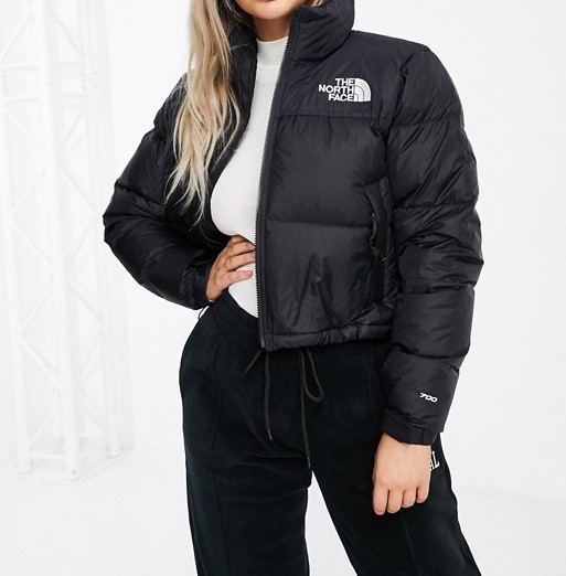 The North Face Cropped Nuptse Jacket Black