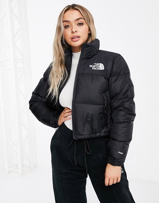 The North Face Nuptse Cropped Jacket Black