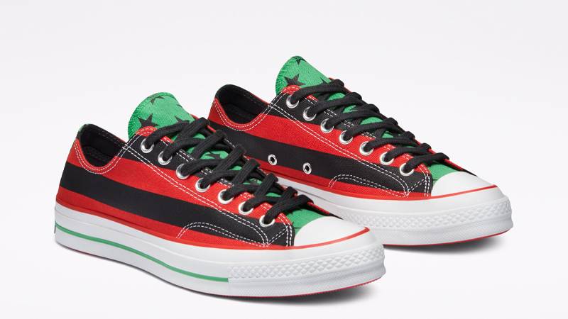 Denim Tears x Converse Chuck 70 Low Black Red Front