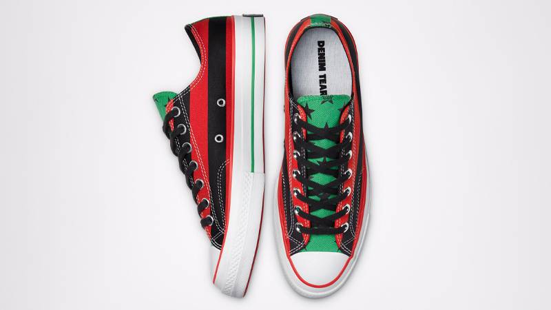 Denim Tears x Converse Chuck 70 Low Black Red Middle