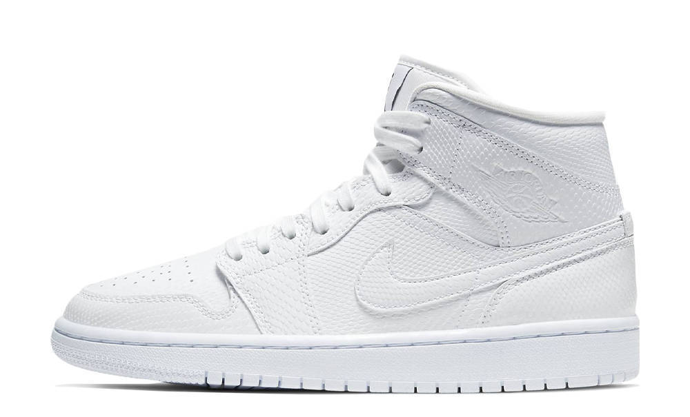 Jordan 1 Mid White Snakeskin