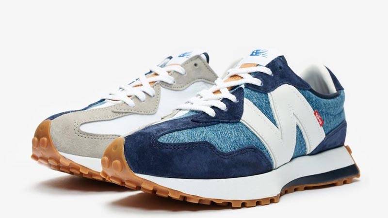 Levis x New Balance 327 Denim Navy Grey Front