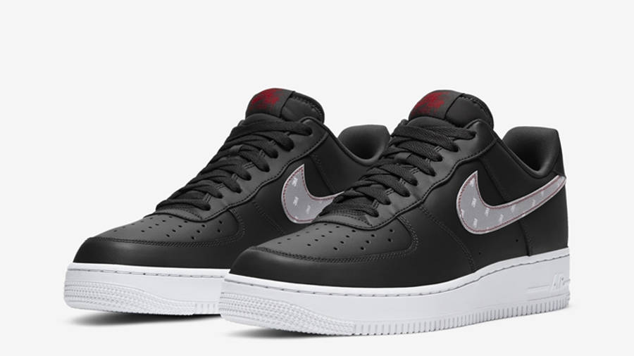Nike Air Force 1 3M Swoosh Black White Front