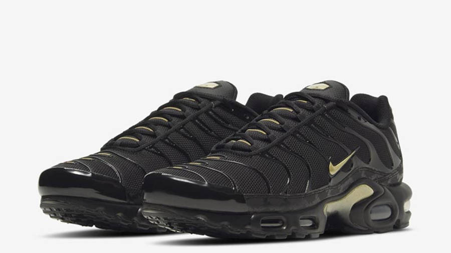 nike tns gold and black