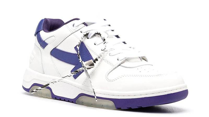 Off-White Out of Officce Low Top White Purple OMIA189F20LEA0010135 front