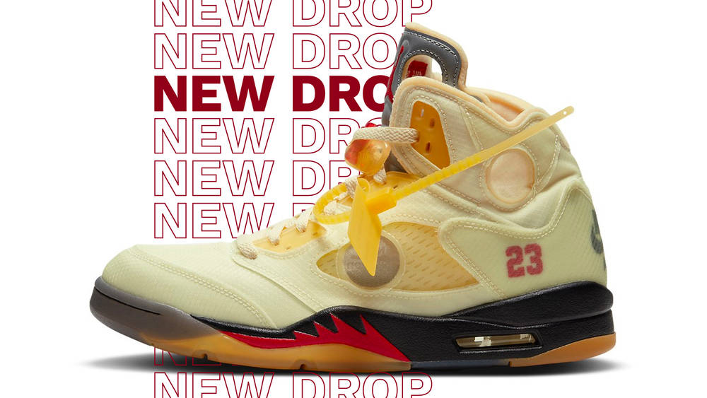 Image via Nike Off-White x Air Jordan 5 "Sail"