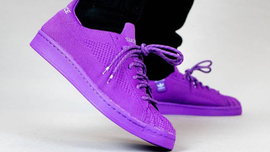 Pharrell Williams x adidas Superstar Human Race Pack Purple On Foot