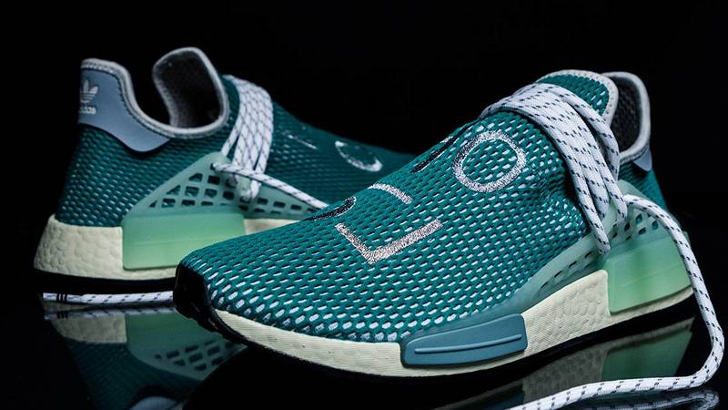Pharrell x adidas NMD Hu Teal Back Detailed Look
