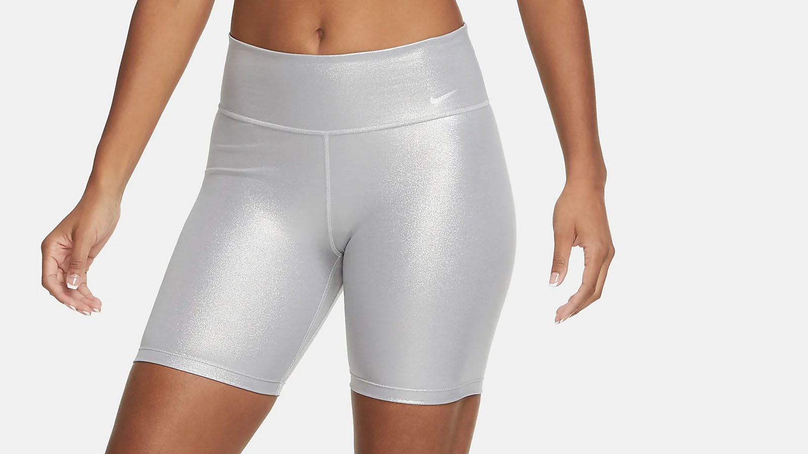 silver sparkle nike bike shorts
