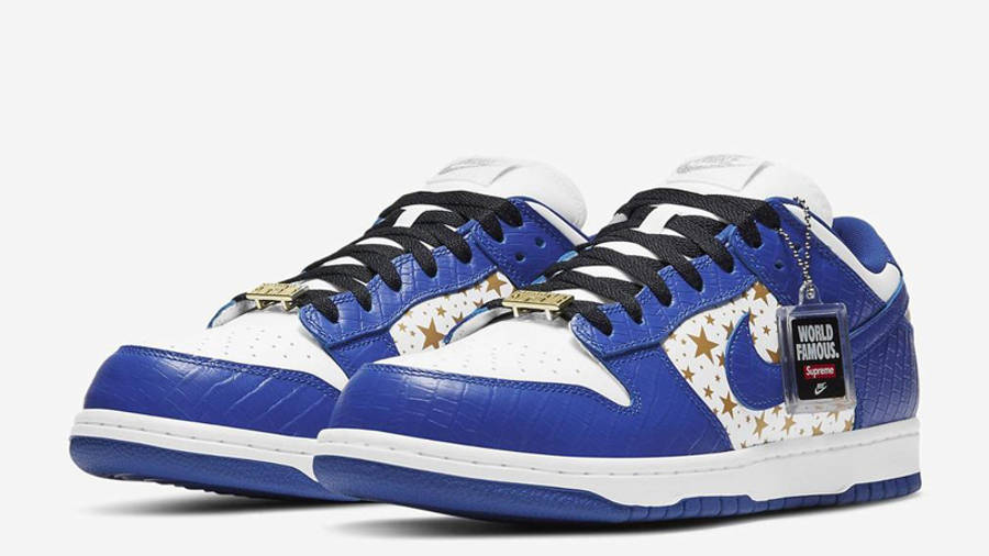 Supreme x Nike SB Dunk Low Stars Hyper Blue Front