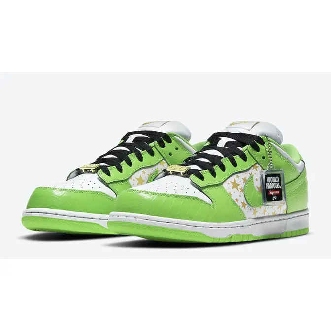Supreme x Nike SB Dunk Low Stars Mean Green | Where To Buy 