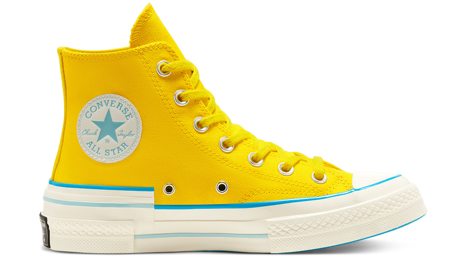 yellow blue convers high top