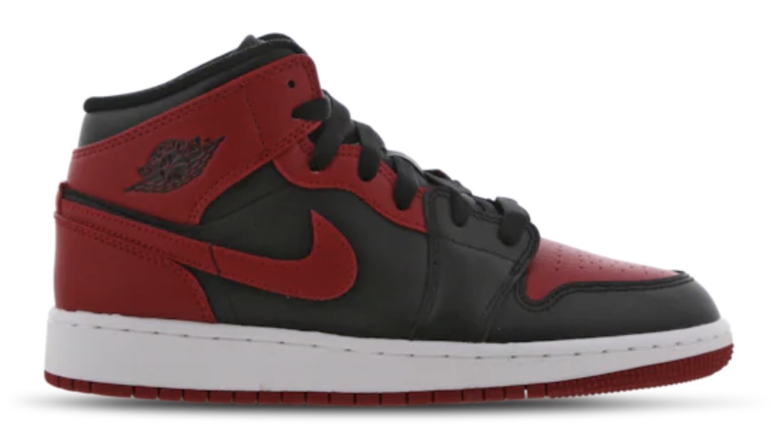 Air Jordan 1 Mid GS Black Gym Red