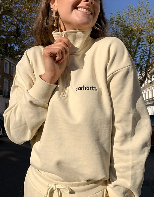 Carhartt WIP Half Zip Sweatshirt Cream