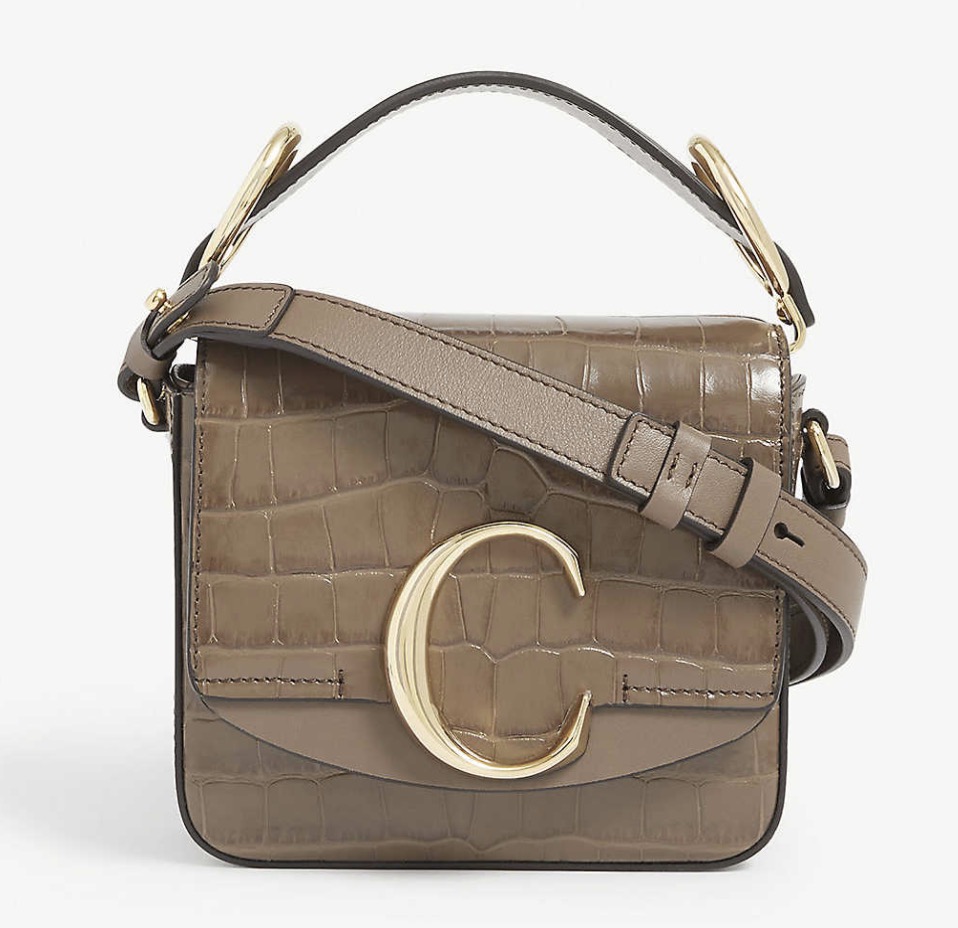 Chloe Croc-Embossed Mini Bag Army Green