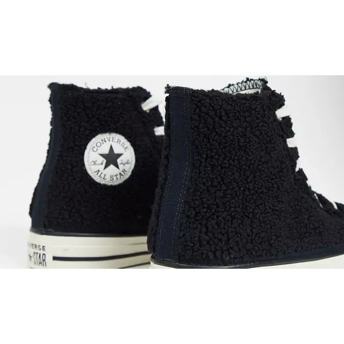 Black shearling best sale converse