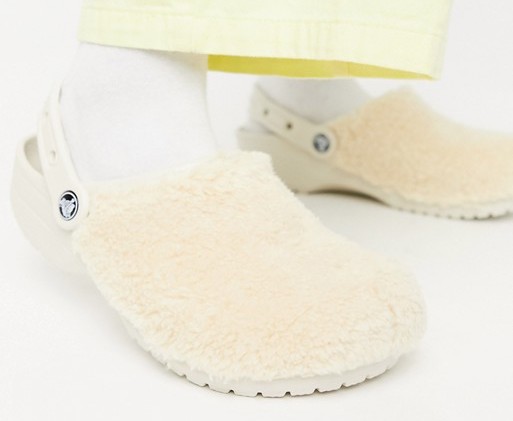 Crocs Classic Fuzz Shoes White