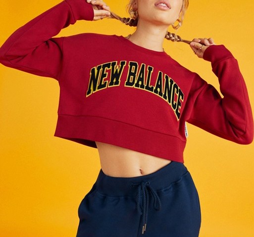 New Balance Collegiate Crop Sweatshirt Red