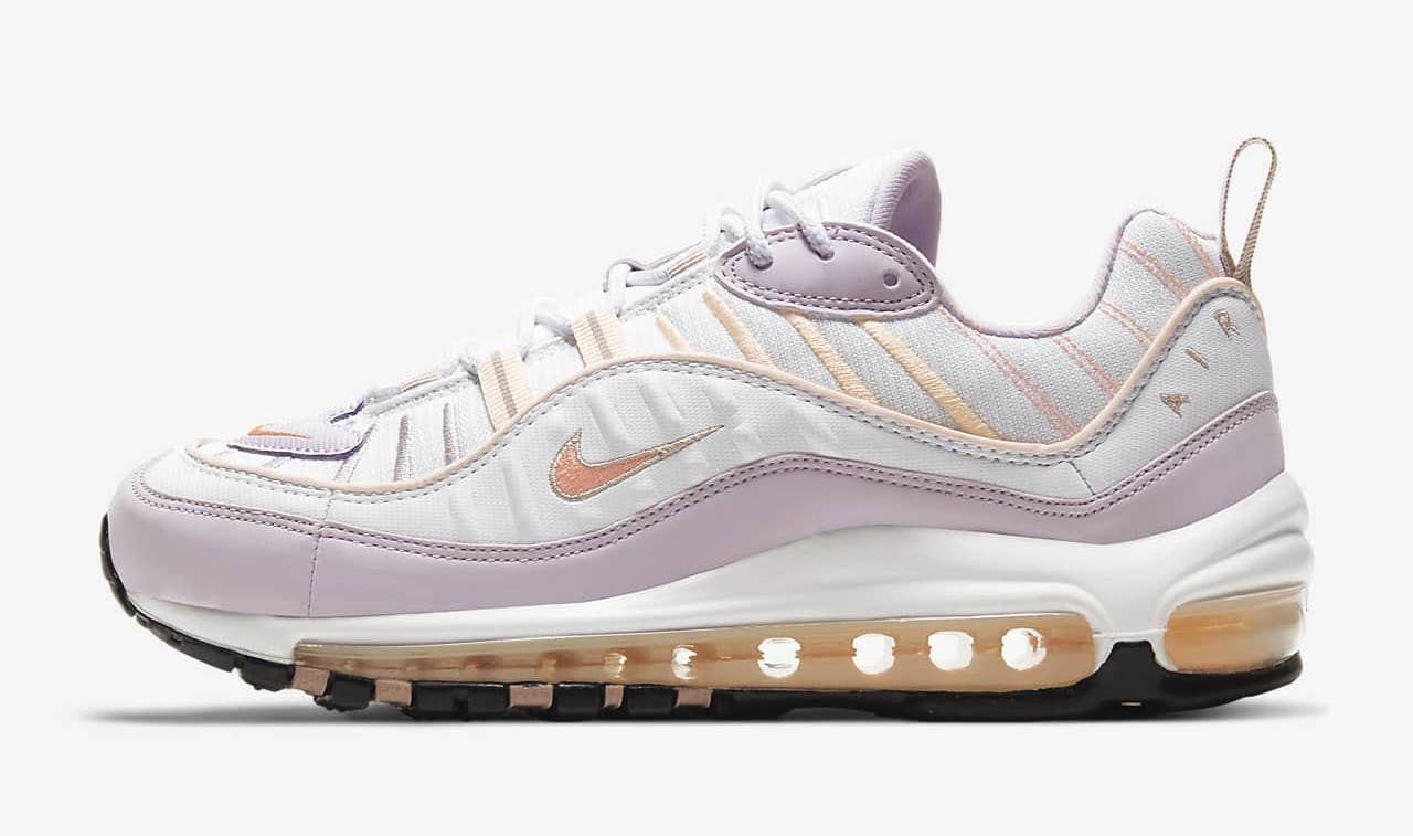 Nike Air Max 98 Iced Lilac Crimson Tint.