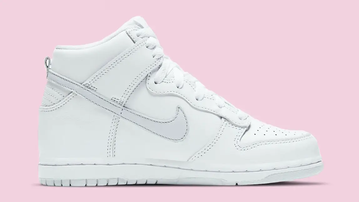 The Nike Dunk High Looks Ultra-Clean In This 'Pure Platinum 