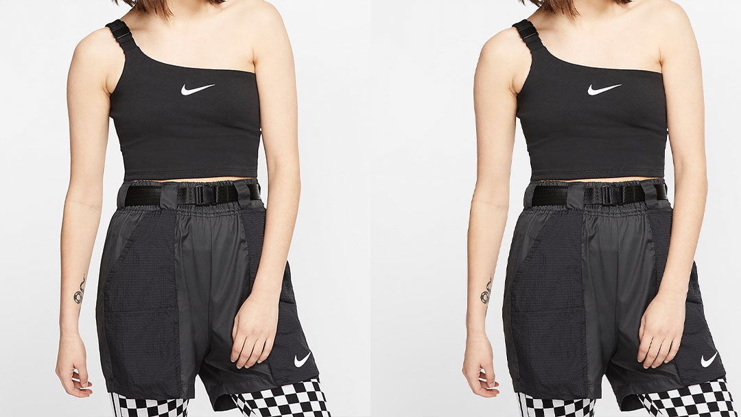 Nike Sportswear Swoosh Crop Top Black