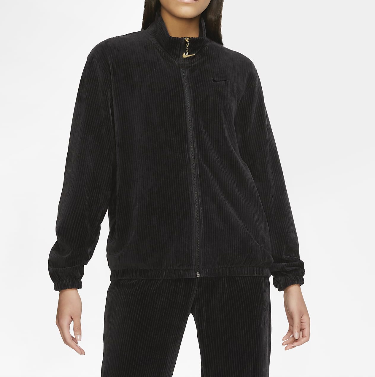 Nike Velour Tracksuit Jacket Black