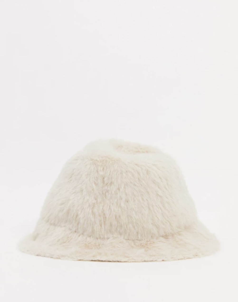 Pieces fluffy bucket hat in cream
