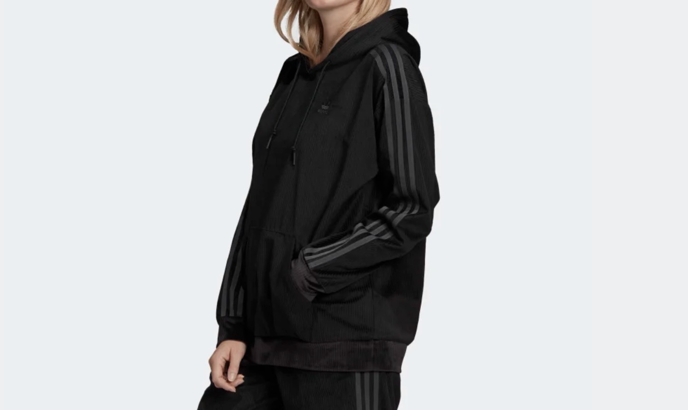 adidas Corduroy Tracksuit Top Black