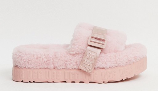 UGG Fluffita Logo Slide Slippers Pink
