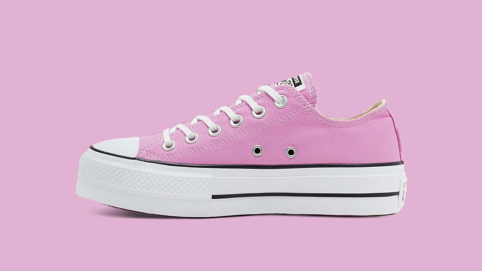 Platform Chuck Taylor Low Pink Side View