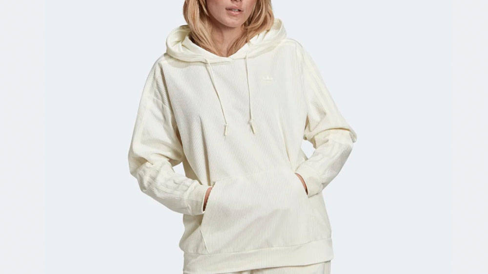 adidas corduroy hoodie cream