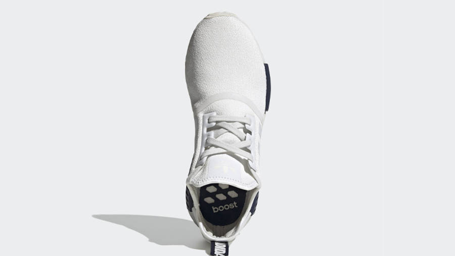 white and navy nmd