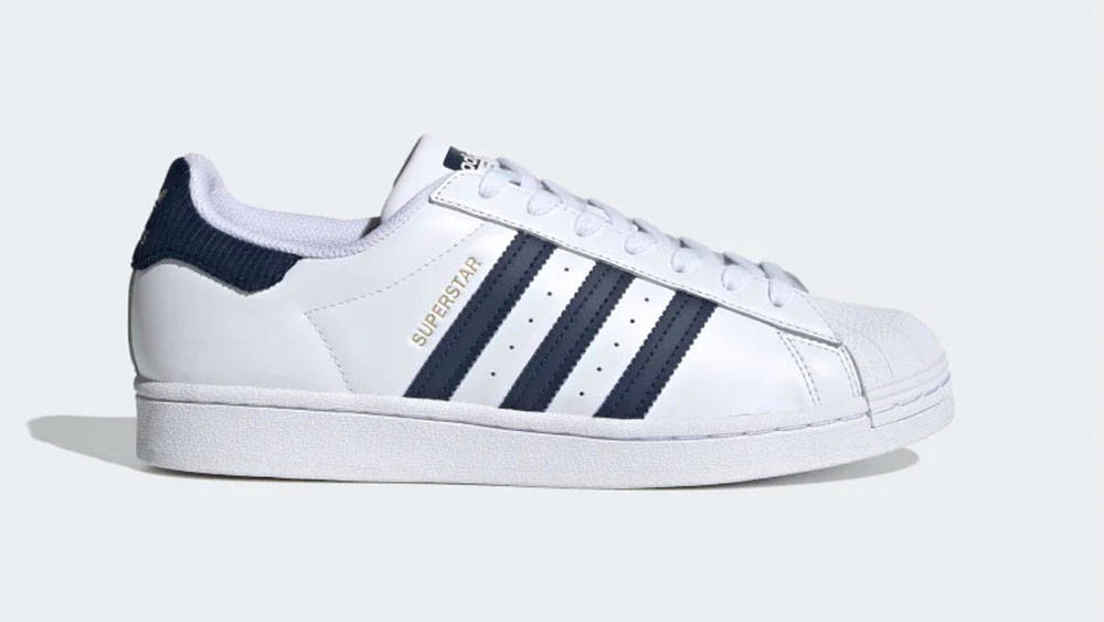 adidas superstar white navy