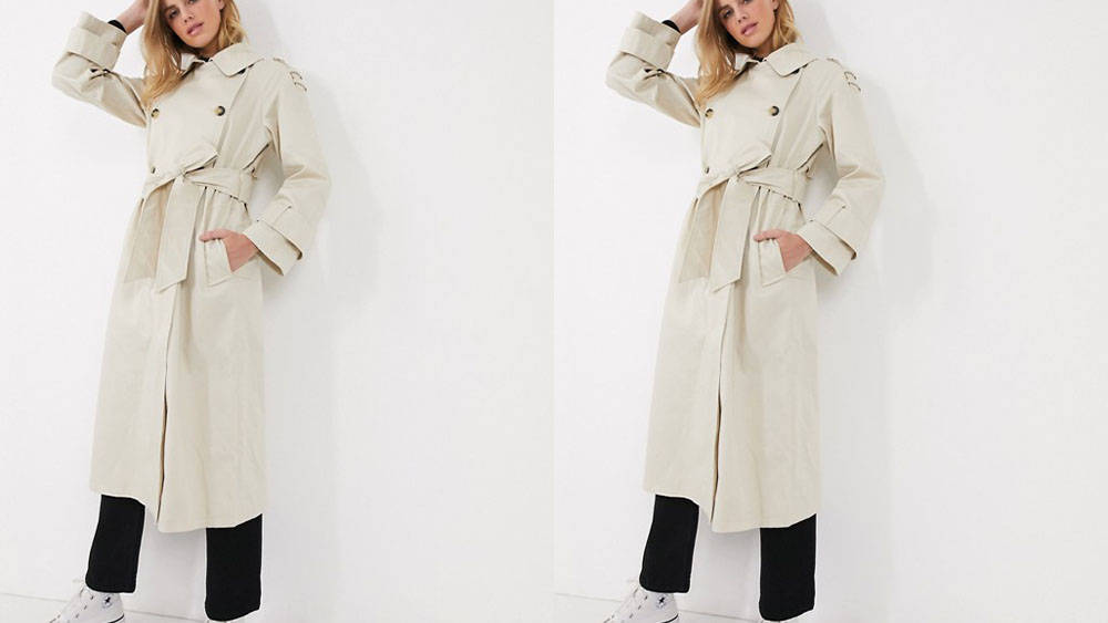 ASOS Design Trench Coat Stone