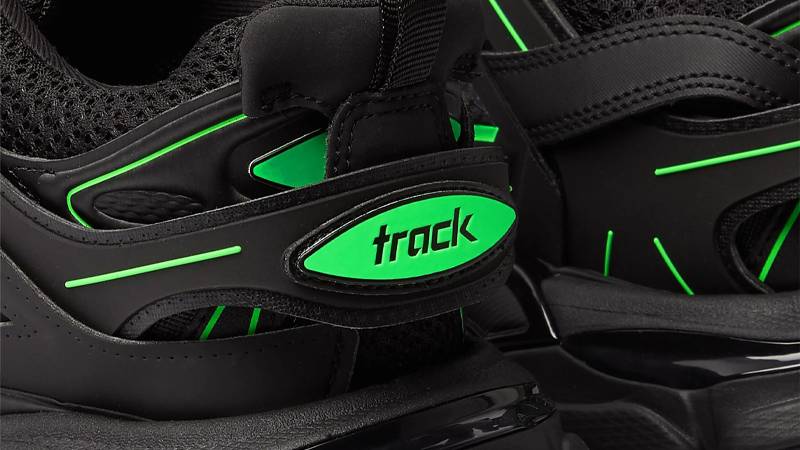 Balenciaga Track Black Neon Green Closeup