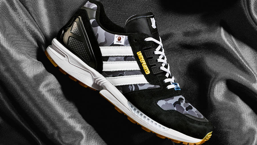 BAPE x Undefeated x adidas ZX 8000 Black Gum First Look Side