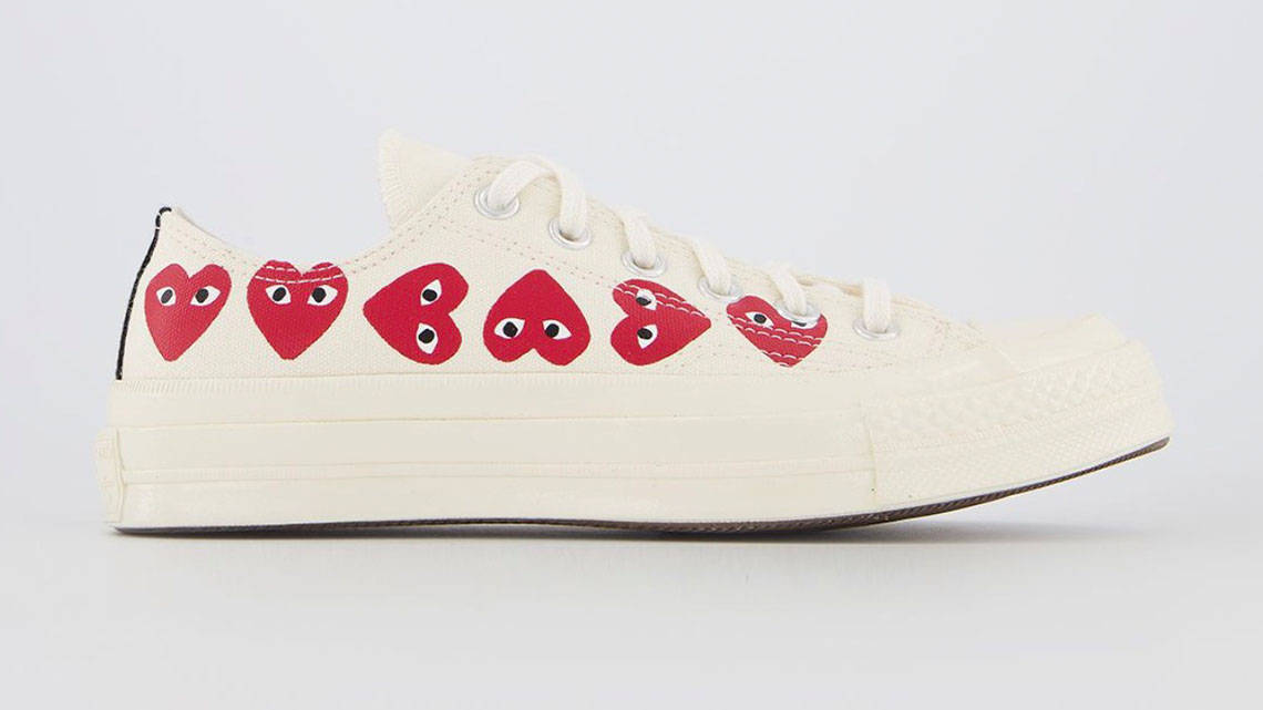 Comme des Garcons x Converse Heart Logo Low Cream