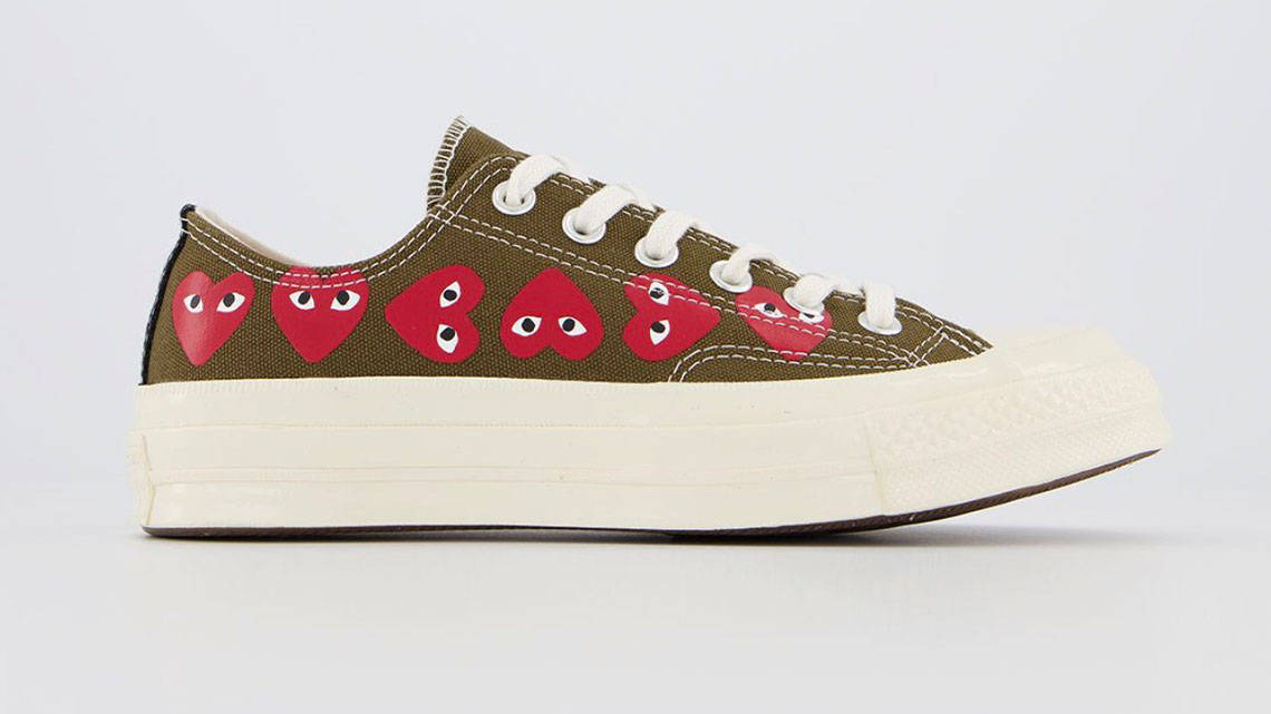 Comme des Garcons x Converse Heart Logo Low Khaki